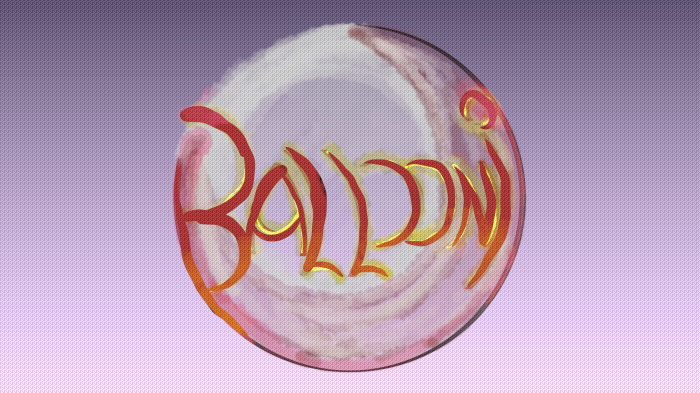 Ballooni - driven by madness - round logo purple